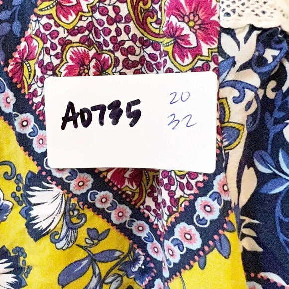 Entro Womens Patchwork Peasant Boho Top Tunic Dress Sz L NWOT - Picture 10 of 10